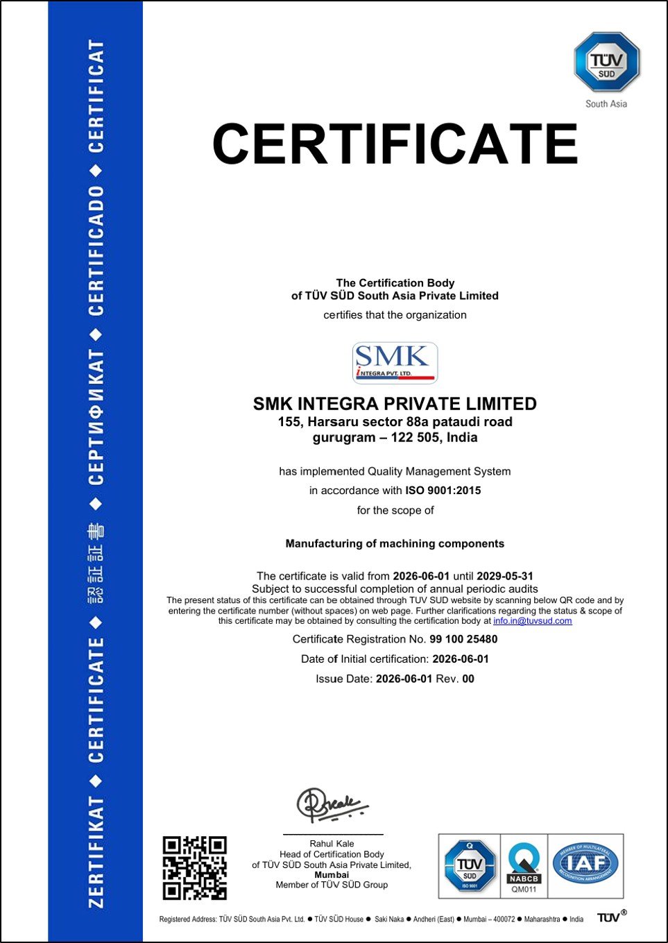 ISO 9001:2015 Certificate